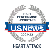 Medallón de US News World Report - Alto desempeño en ataque cardíaco